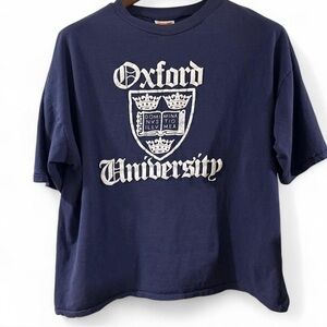 Vintage Oxford University Men’s Navy Blue T-Shirt Size XL